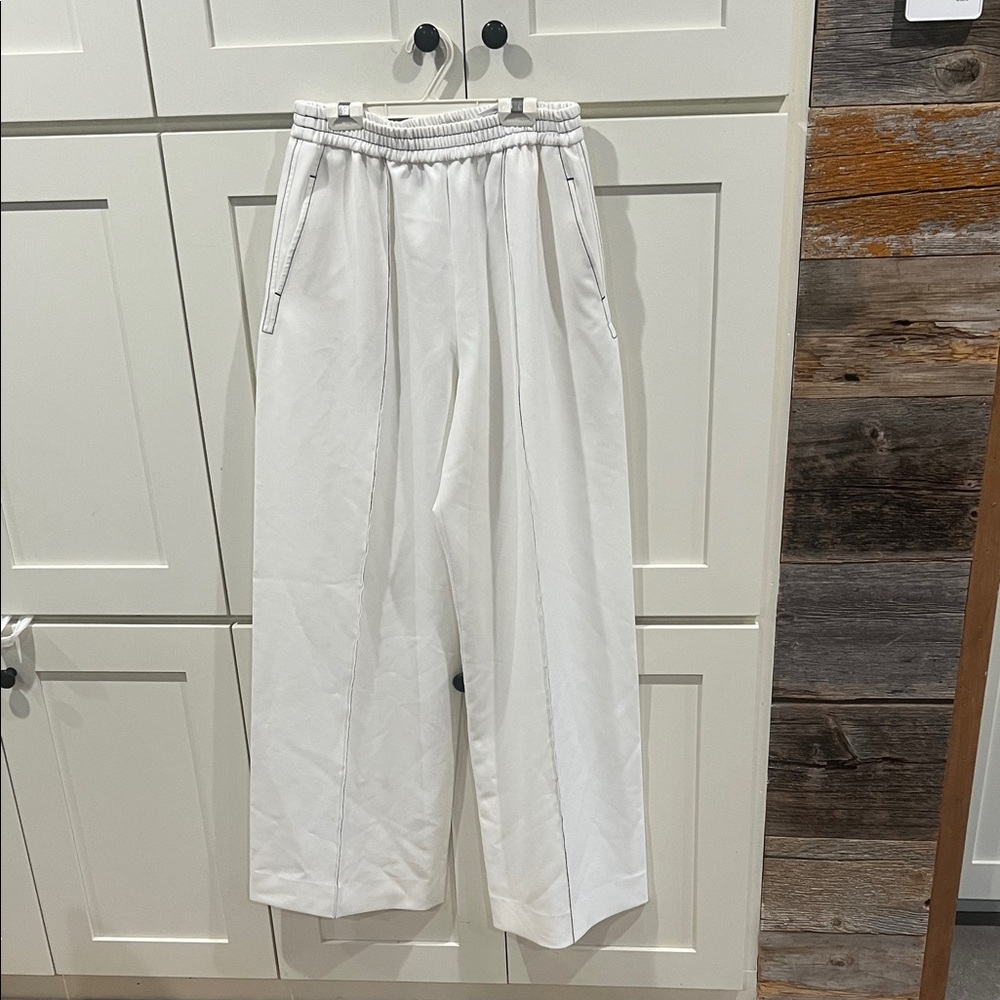 Rosetta Getty replaced pull on White with Navy trim pants